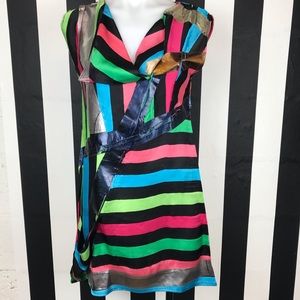 Tramando Silky Abstract Asymmetrical Stripe Tunic